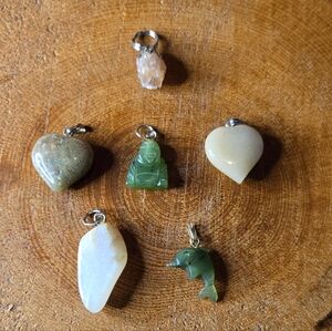 Jade, Jasper, Garnet Pendants